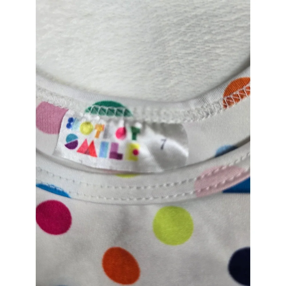 Dot Dot Smile Girls White Rainbow Polka Dot Sleeveless Fit Flare‎ Twirl Dress 7